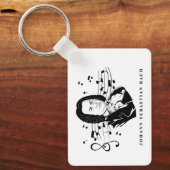 Johann Sebastian Bach Portrait en Bust met notitie Sleutelhanger (Voorkant)