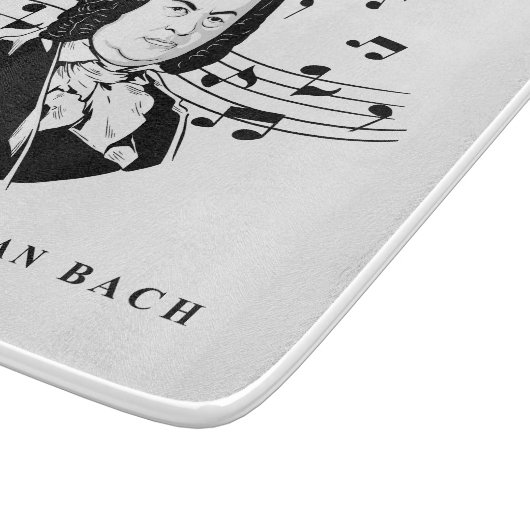 Johann Sebastian Bach Portrait en Bust met notitie Snijplank (Hoek)