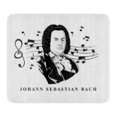 Johann Sebastian Bach Portrait en Bust met notitie Snijplank (Voorkant)