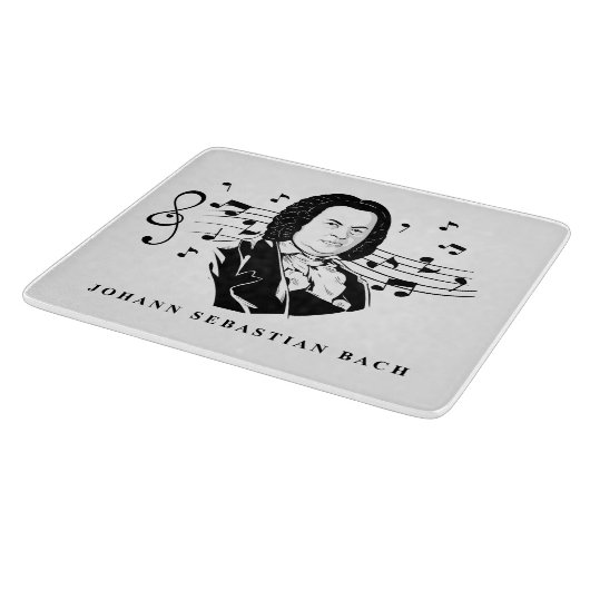 Johann Sebastian Bach Portrait en Bust met notitie Snijplank (Hoek)