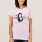 Johann Sebastian Bach Portrait en Bust met notitie T-shirt (Voorkant)