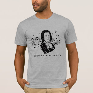 Johann Sebastian Bach Portrait en Bust met notitie T-shirt