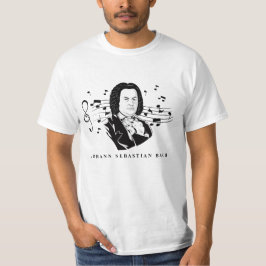 Johann Sebastian Bach Portrait en Bust met notitie T-shirt
