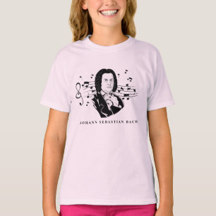 Johann Sebastian Bach Portrait en Bust met notitie T-shirt