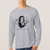 Johann Sebastian Bach Portrait en Bust met notitie T-shirt (Voorkant)