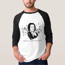 Johann Sebastian Bach Portrait en Bust met notitie T-shirt