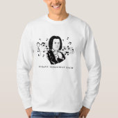 Johann Sebastian Bach Portrait en Bust met notitie T-shirt (Voorkant)