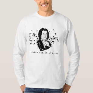 Johann Sebastian Bach Portrait en Bust met notitie T-shirt