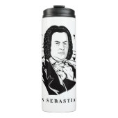 Johann Sebastian Bach Portrait en Bust met notitie Thermosbeker (Voorkant)