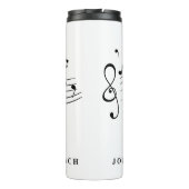 Johann Sebastian Bach Portrait en Bust met notitie Thermosbeker (Achterkant)