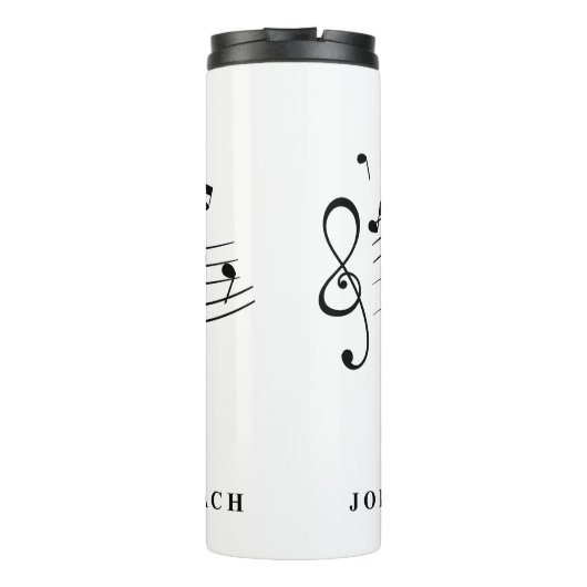 Johann Sebastian Bach Portrait en Bust met notitie Thermosbeker (Achterkant)