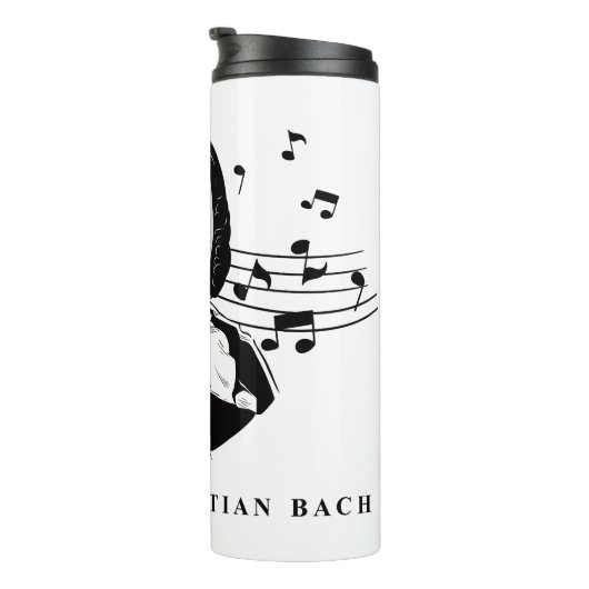 Johann Sebastian Bach Portrait en Bust met notitie Thermosbeker (Geroteerd rechts)