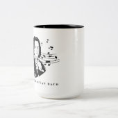 Johann Sebastian Bach Portrait en Bust met notitie Tweekleurige Koffiemok (Center)