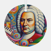 Johann Sebastian Bach Portrait Glas Ornament (Achterkant)