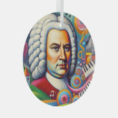 Johann Sebastian Bach Portrait Glas Ornament (Voorkant Rechts)