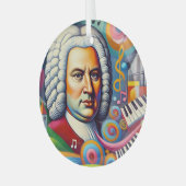 Johann Sebastian Bach Portrait Glas Ornament (Voorkant links)