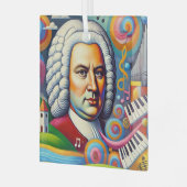 Johann Sebastian Bach Portrait Glas Ornament (Voorkant links)