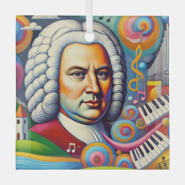 Johann Sebastian Bach Portrait Glas Ornament
