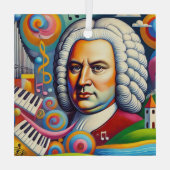 Johann Sebastian Bach Portrait Glas Ornament (Achterkant)