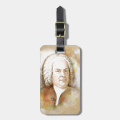 Johann Sebastian Bach Portrait in beige Bagagelabel (Voorkant verticaal)