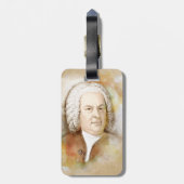 Johann Sebastian Bach Portrait in beige Bagagelabel (Achterkant verticaal)
