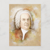Johann Sebastian Bach Portrait in beige Briefkaart (Voorkant)