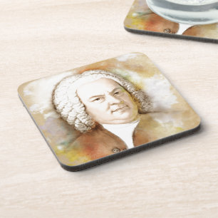 Johann Sebastian Bach Portrait in beige Drankjes Onderzetter