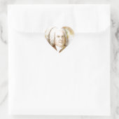 Johann Sebastian Bach Portrait in beige Hart Sticker (Tas)