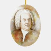 Johann Sebastian Bach Portrait in beige Keramisch Ornament (Voorkant)