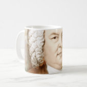 Johann Sebastian Bach Portrait in beige Koffiemok (Voorkant links)