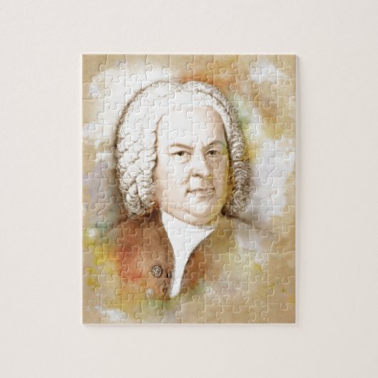 Johann Sebastian Bach Portrait in beige Legpuzzel (Verticaal)