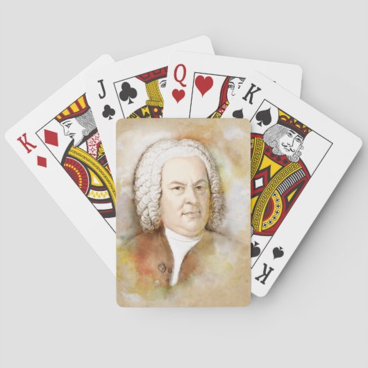 Johann Sebastian Bach Portrait in beige Pokerkaarten (Achterkant)