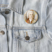 Johann Sebastian Bach Portrait in beige Ronde Button 5,7 Cm (In situ)