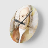 Johann Sebastian Bach Portrait in beige Ronde Klok (Hoek)