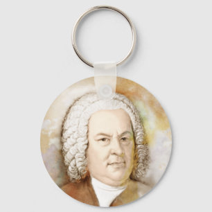 Johann Sebastian Bach Portrait in beige Sleutelhanger