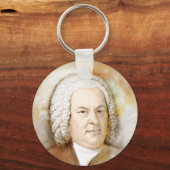 Johann Sebastian Bach Portrait in beige Sleutelhanger (Voorkant)