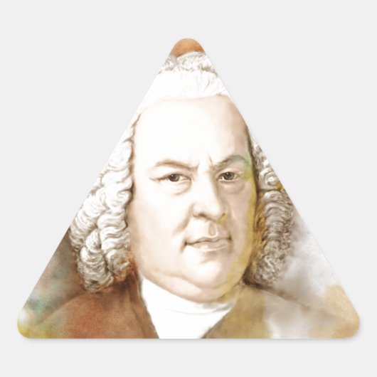 Johann Sebastian Bach Portrait in beige Sticker (Voorkant)