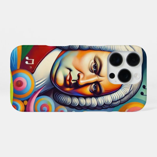 Johann Sebastian Bach Portrait iPhone Hoesje (Achterkant horizontaal)