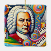 Johann Sebastian Bach Portrait Keramisch Ornament (Achterkant)