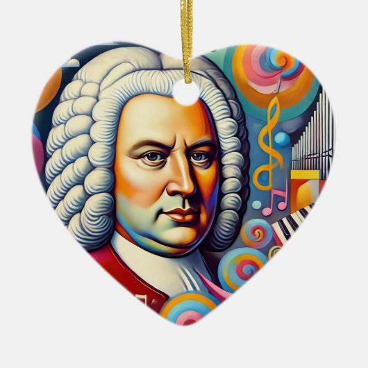 Johann Sebastian Bach Portrait Keramisch Ornament (Voorkant)