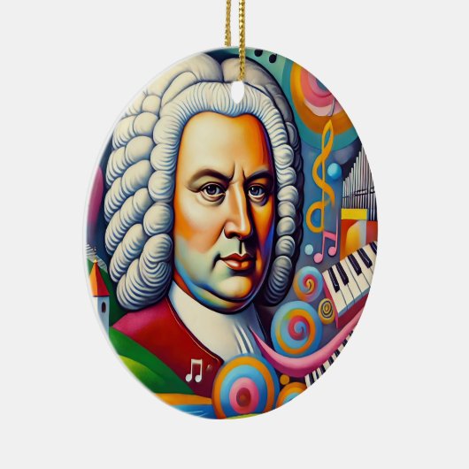 Johann Sebastian Bach Portrait Keramisch Ornament (Rechts)