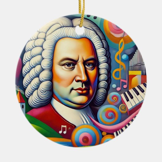 Johann Sebastian Bach Portrait Keramisch Ornament (Voorkant)