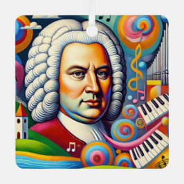 Johann Sebastian Bach Portrait Metalen Ornament