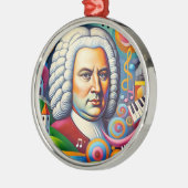 Johann Sebastian Bach Portrait Metalen Ornament (Links)