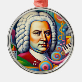 Johann Sebastian Bach Portrait Metalen Ornament
