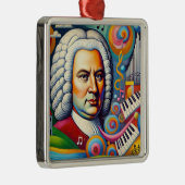Johann Sebastian Bach Portrait Metalen Ornament (Rechts)