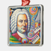 Johann Sebastian Bach Portrait Metalen Ornament (Links)