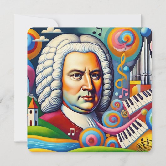 Johann Sebastian Bach Portrait Save The Date (Achterkant)