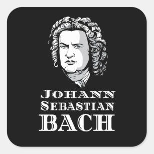 Johann Sebastian Bach Portrait Vierkante Sticker