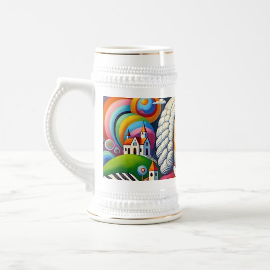 Johann Sebastian Bach: portret in een modern schil Bierpul (Links)